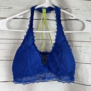 TOMMY HILFIGER M Blue Lace Bralette w/Green Straps